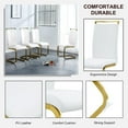 thumbnail image 6 of SUDICA Set of 4 Modern PU Leather Dining Chairs, White High Back Upholstered Seats with Gold C-Shaped Metal Legs for Dining Room or Kitchen, 6 of 8