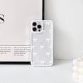 thumbnail image 4 of AIR-Compatible with iPhone 14 Pro Case Cute Clear White Durable Ribbon Bowknot Pattern for Girls Women Soft TPU Transparent Full Camera Lens Shockproof Protective Phone Cover - White, 4 of 4