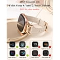 thumbnail image 3 of TOYOUTHS Leather Bands Compatible with Fitbit Versa 4/Versa 3/Fitbit Sense 2/Sense Band Women, Slim Thin Dressy Designer Premium Leather Strap with C-Shape Metal Buckle for Versa 3 4 Sense Smartwatch, 3 of 7