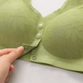 thumbnail image 5 of miqiqism Mastectomy Bra for Women Jacquard Full Coverage Brassiere Seamless Wire Free Basic Bra Plus Size Bras Ladies Wireless Everyday Bra,01_Green,X-Large, 5 of 5
