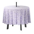 thumbnail image 1 of Vargottam Indoor/OutdoorRoundTablecloth 58 InchTablecloth with Umbrella Hole & Zip- Waterproof TableCloth TableCovers for Backyard Table -Lavender & White, 1 of 7