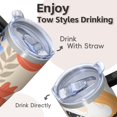 thumbnail image 4 of Butterfly 20oz Stainless Steel Tumbler with Handle and Straw – Insulated Travel Cup with Sliding Lid, 360° Full Wrap Printed Mug for Home, Outdoor & Sports Use, Spring, 4 of 6