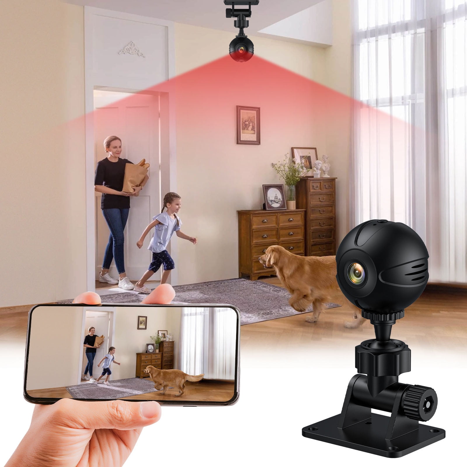 AZXY Security Cameras Wireless Wifi,Indoor Security Cameras,1080p Hd Home Smart Camera,Surveillance Camera for Pet