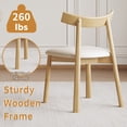 thumbnail image 5 of Ciphrias Dining Chairs Set of 2, 30.71" Natural Wood Chairs with PU Cushion Seat, Curved Back, Armless for Dining Room Kitchen, 5 of 8