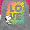 thumbnail image 3 of Peanuts - Rainbow Love Scribble - Toddler & Youth Girls Raglan Graphic T-Shirt, 3 of 6