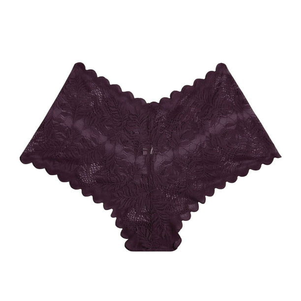 Braguitas sexy de encaje para mujer: braguitas elásticas de cintura media con encaje en contraste, nailon/spandex, lavado a mano, disponibles en tallas S-XL.