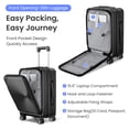 thumbnail image 3 of Luggage Sets 3 Piece Set,Abs Hard Shell Lightweight Suitcase with Spinner Wheels,Expandable Carry On Luggage with Tsa Lock,Black,20/24/28in, 3 of 7