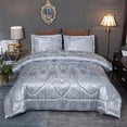 thumbnail image 2 of Raytrue-X Grey Queen Size Comforter Sets All Season Silver Bedding Lightweight Comforter for Queen Bed Silk Quilt Microfiber Comforter Set Blanket Matching 2 Pillow Shams (Full/Queen, 88x88 inches), 2 of 4