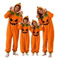 thumbnail image 5 of FASHOFT Adult Onesies for Women Men Pumpkin Flannel Halloween Jumpsuit for Cosplay Party Dress up Hooded Soft Loungewear Orange L, 5 of 7