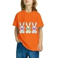 thumbnail image 4 of AUNVITO 2025 Easter Children Clothing Easter Round Neck Short Sleeved Cotton Top for Boys Girls Middle-aged and Older Children, 4 of 4