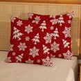 thumbnail image 3 of Christmas Pillow Covers 16x16 Inch 2 Pcs Red Cream Christmas Tree Decor Throw Pillows Winter Snowflakes Xmas Holiday Farmhouse Decorations Pillowcase Linen Cushion Cover for Couch Sofa Bed, 3 of 5
