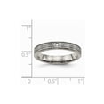 thumbnail image 5 of Titanium Polished Grooved Comfort Back CZ Ring, 5 of 10