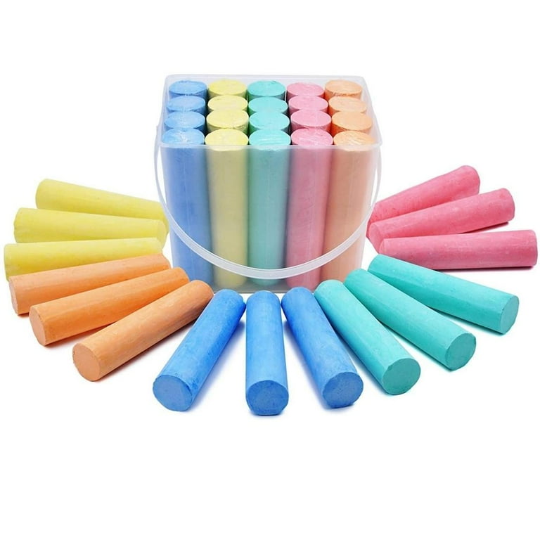 kanborow Washable Outdoor sidewalk chalk for kids,dust-free,non-toxic,send  1 pen holder (20 pieces)