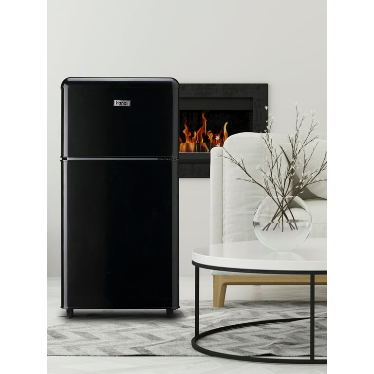  WANAI 3.2 Cu.Ft Mini Fridge Door Design Compact Refrigerator  with Freezer,7 Level Adjustable Thermostat Removable Shelves Small  Refrigerator for Office Dorm Apartment Black : Grocery & Gourmet Food