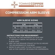 Tommie Copper Sport Spandex Compression Arm Sleeve, Black, Adult Large/Extra-Large, Copper and Zinc Infused, 1 per Pack