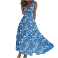 thumbnail image 1 of RKSTN Robes d'Invitée de Mariage pour Femmes Mode Décontractée Amples Grande Taille Évasées Robes d'Été Décontractées Bohèmes à Imprimé Floral Sans Manches à Col en V Poitrine Enveloppée Robes de Cocktail, 1 of 5