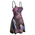 thumbnail image 4 of Purple Floral Bird Print Slip Dress Dresses For Woman Fairy Dress, 4 of 6