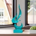 thumbnail image 4 of Estatua de llama abstracta, estatuas decorativas, colección de recuerdos, figura de arte de resina Verde, 4 of 7