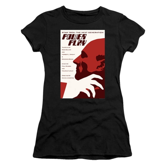 Star Trek Tng Season 5 Episode 15 Junior Women's Sheer T-Shirt Black