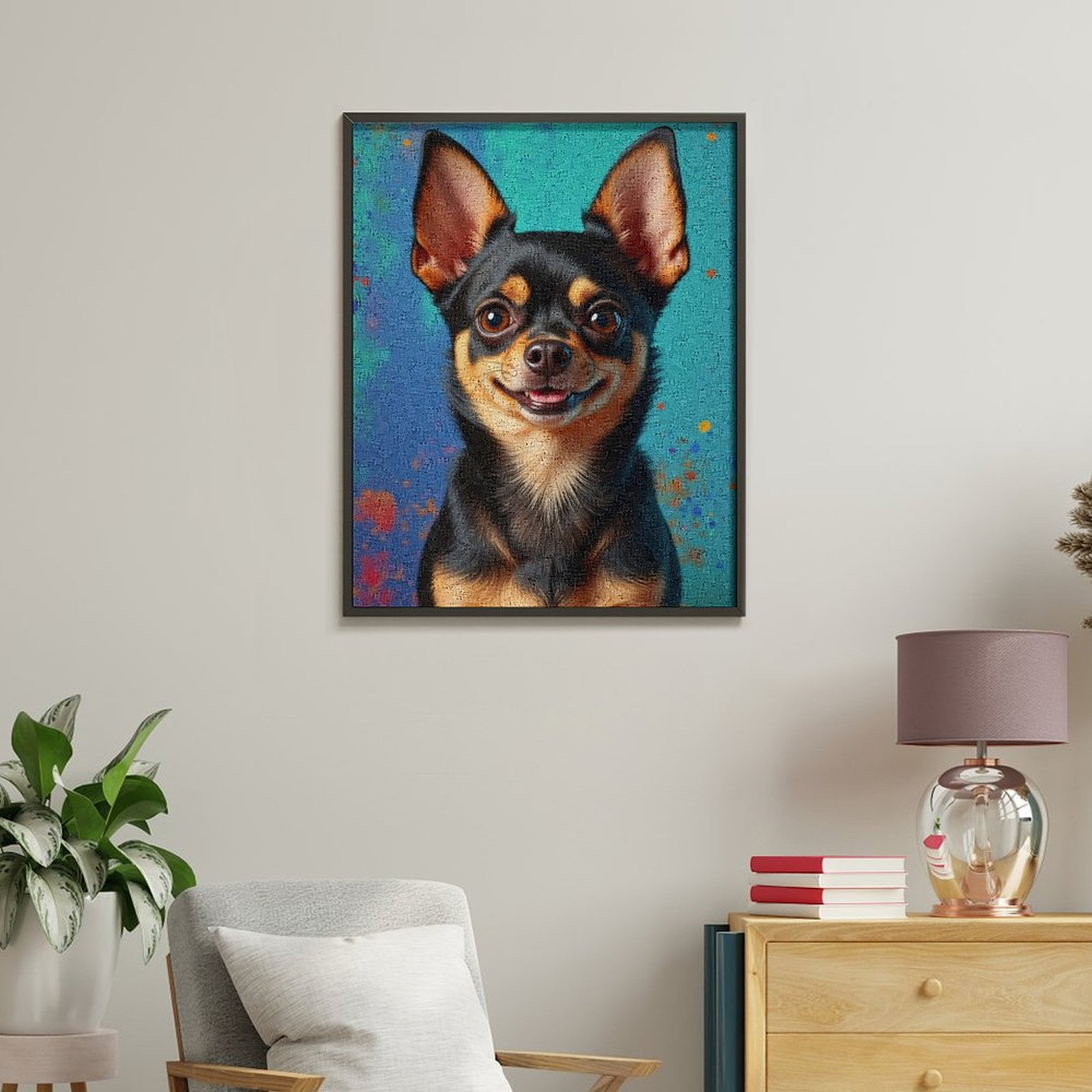 Paint By Numbers Kit for Adults Beginner - Adorable Dog Art Colorful Portrait DIY Canvas Painting Kits for Adults, Frameless Paint By Number for Adults for Home Wall Decor 16x20 Inch