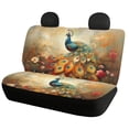 thumbnail image 2 of Pzuqiu Peacock Pattern Car Seat Covers Full Set 3 PCS Front and Rear Seat Cover Set Breathable Full Backrest Suitable for Sedans Truck, 2 of 10