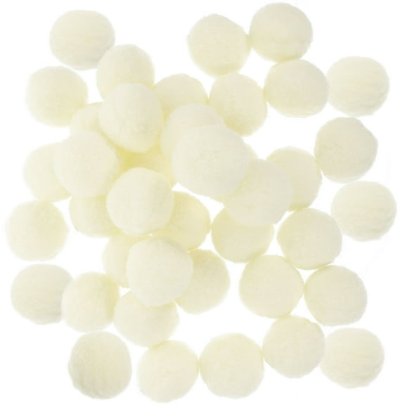 UPOUART 50Pcs White Artificial Pom Poms for Sewing Costumes and Craft Projects