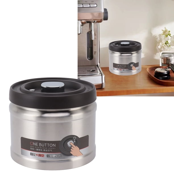 Contenedor de Almacenamiento de Alimentos Contenedor de café Sellado Al Vacío Tipo de Prensa de Acero Inoxidable 304 Tanque de Almacenamiento de café Hermético para Frijoles ANGGREK Otros