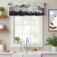 thumbnail image 2 of Snow Mountain Valance Curtain Nature Scenery Black Forest Vintage Style Window Valances Rod Pocket Short Curtains Window Treatments for Kitchen Bedroom Bathroom Laundry 60" x 14", 2 of 9