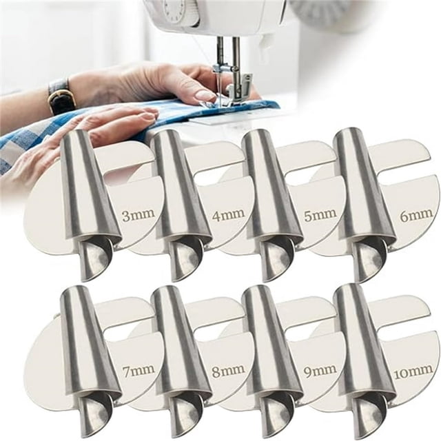 Dsseng Kit de Couture Liquidation Ourlet Guide Ensembles Ourleur Grand Roulé Universel pour Machine à Coudre 4 Pcs 3-6mm