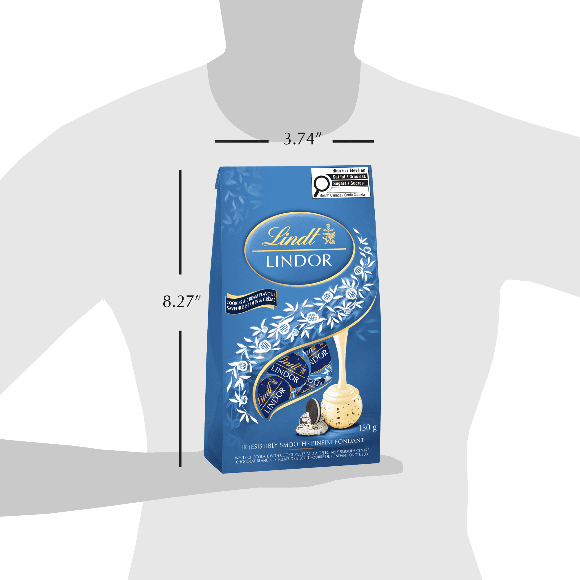 Lindt LINDOR Cookies & Cream Flavour White Chocolate Truffles Bag, 150g, LINDT LINDOR COOKIES CREAM 150G BAG