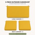 thumbnail image 2 of Snubbull 3 Pack Loveseat Cushion Set, 36" x 18" x 3" Waterproof Outdoor Chair Replacement Cushions for 4-Seater Wicker Rattan Patio Furniture, Yellow, 2 of 9