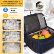 Double Deck Cooler Backpack for Men,Large Lunch Backpack, Soft Cooler Bag Insulated Leak Proof Lightweight