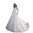 thumbnail image 4 of Vestidos de novia de novia de manga larga con un hombro, 4 of 4