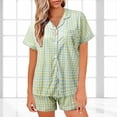 thumbnail image 2 of zuwimk Pajamas Sets For Women,Womens Button Pajamas Set Short Sleeve Sleepwear Soft Pajama Lounge Sets Green,XXL, 2 of 5