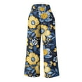 thumbnail image 4 of Womens Wide Leg Pant Boho Floral Printed Summer Palazzo Pants Casual Loose Flowy Beach Vacation Trousers, 4 of 4