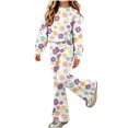 thumbnail image 2 of Jamicy Girls Clothes Set 2 Piece Lounge Sets for 5-15 Years Kids Bell Long Sleeve Matching Outfits 2026 Fall Fashion Vacation Outfits, 2 of 9