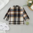 thumbnail image 4 of Povozer Girls Flannel Shirts Baby Boys' and Toddler Long Sleeve Button Down Shirt Size for 18-24 Months,Grey, 4 of 7