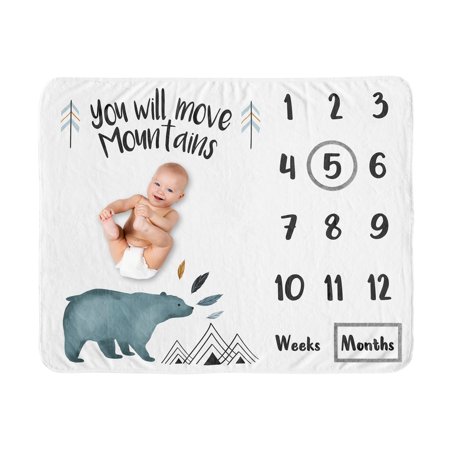 UPC: 0846480083825 | Bear Mountain Milestone Baby Blanket by Sweet Jojo Designs