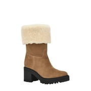 Women's Marc Fisher Ltd Willoe Boot With Genuine Shearling Trim, Size 5.5 M - Medium Natural Suede