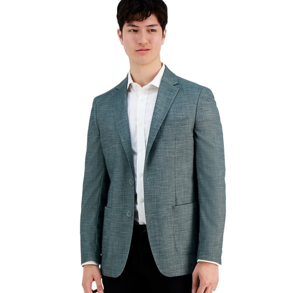 Calvin Klein Men's Solid Slim-Fit Soft Sport Coat Blazer 34 S Forest Green