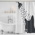 thumbnail image 3 of Cats Showering Shower Curtain, Waterproof Shower Curtains for Bathroom, Modern Abstract Art Funny Animals Washable Fabric Bathtub Curtain Set Bath Decor with 12 Hooks Long 72"x84", 3 of 8