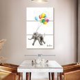 thumbnail image 3 of Elephant Stock The Elephant And The Balloons Wall Art - Vertical Multi Panel Canvas - Living Room Wall Decor - Animal Multi Panel - White And Pink Decor By Ashvin Harrison - 32" x 50", 3 of 8