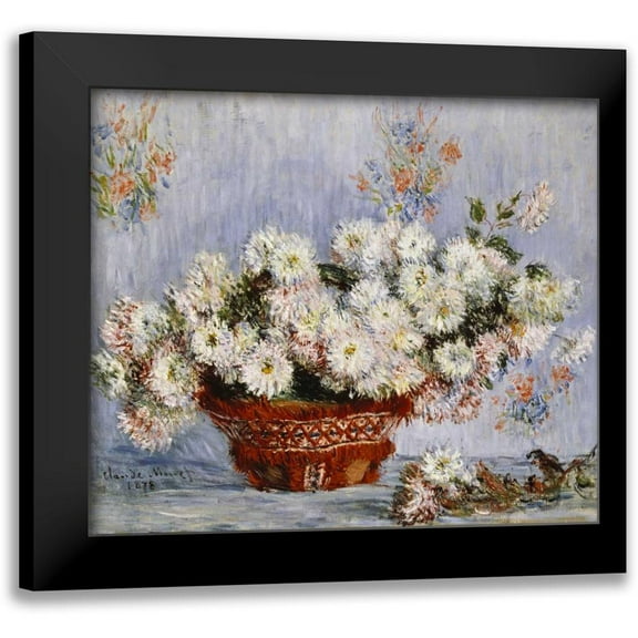 Monet, Claude 13x12 Black Modern Framed Museum Art Print Titled - Chrysanthemums
