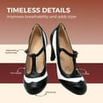thumbnail image 4 of Chase & Chloe Women's Mary Jane Oxford Pumps - Cute Low Kitten Heels - Retro Round Toe Shoe with Ankle Strap, 4 of 5