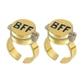thumbnail image 1 of 2pcs Spongebob Bff Rings For 2 Best Friends Cute Anime Rings For Teenage Girls Matching Rings Adjustable Aesthetic Jewelry, 1 of 5