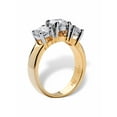 thumbnail image 2 of PalmBeach Jewelry 2.28 TCW Round Cubic Zirconia Three-Stone Anniversary Ring Gold-Plated, 2 of 5