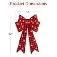 thumbnail image 7 of Best Choice Products Set of 3 Pre-Lit Christmas Bows, Indoor/Outdoor LED Holiday Decor w/ 8 Light Functions - Plaid, 7 of 7