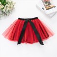 thumbnail image 2 of Godom Girls Patchwork Tutu Skirt 2T-11T Layered Mesh Elastic Waist Princess Dance Party Costume,Watermelon Red, 2 of 4