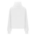 thumbnail image 5 of Yyeselk Half Zip Sweatshirts for Women Casual Fleece Long Sleeve Loose Quarter Zip Up Comfy Solid Color Cropped Pullover Sweatshirt with Thumb Hole White XXXXL, 5 of 5