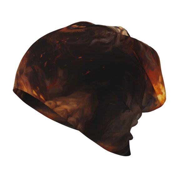 Rateoe Cool Fire Lion Kids Beanie Warm Knit Beanie Hats Boys Girls Winter Hat Soft Slouchy Hats for Kids